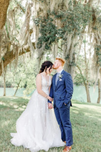 emotional first look moment as bride and groom see each other during Atlanta wedding photography