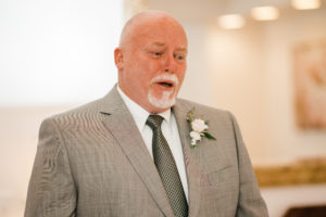 Documentary Atlanta wedding photography capturing an emotional father during a first look moment