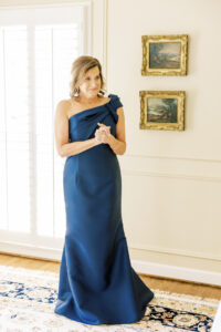 Emotional wedding photo of a mother waiting for a first look moment captured through documentary Atlanta wedding photography