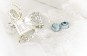 Bridal accessories and wedding ring details for luxury Atlanta wedding at Christ the King Cathedral