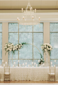 Luxury wedding reception design inside Atlanta History Center ballroom at Swan House wedding