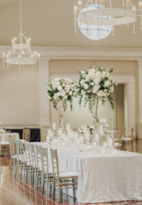 Elegant reception table decor at Swan House Atlanta History Center wedding reception