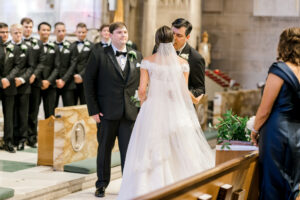 Emotional bride and father ceremony moment inside Christ the King Cathedral in Atlanta