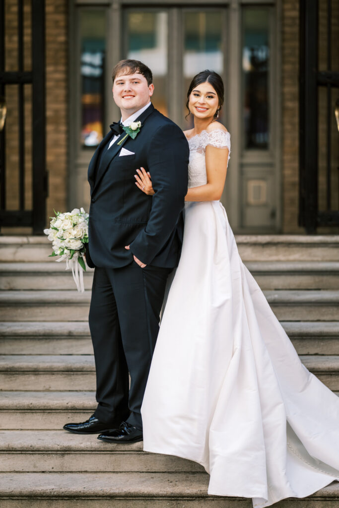 Timeless bridal portrait with groom at Capital City Club wedding in Atlanta